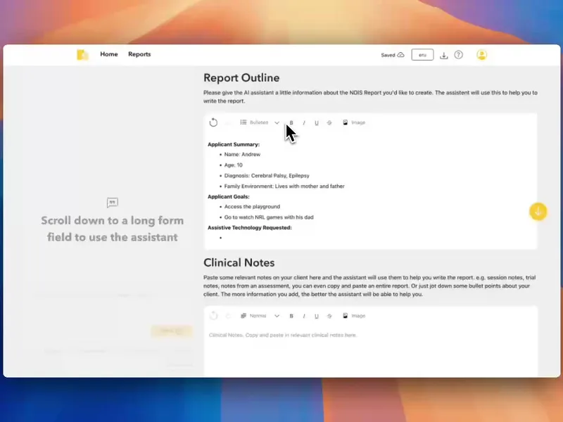 Reporto, the Allied Health Reporting Assistant.